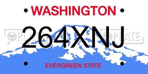 264XNJ Washington License Plate