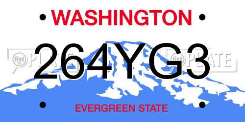 264YG3 Washington License Plate