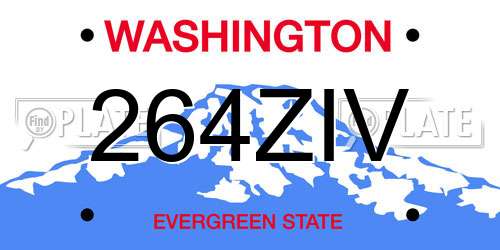 264ZIV Washington License Plate