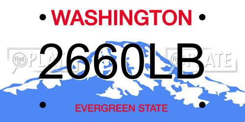 2660LB Washington License Plate