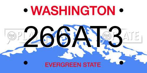 266AT3 Washington License Plate