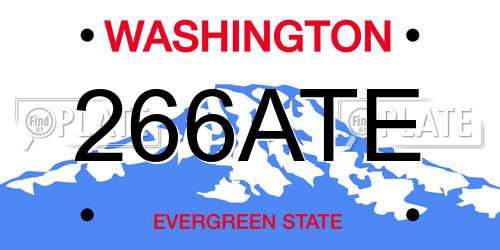 266ATE Washington License Plate