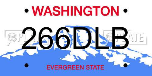 266DLB Washington License Plate