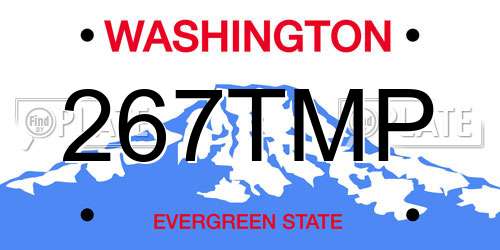 267TMP Washington License Plate