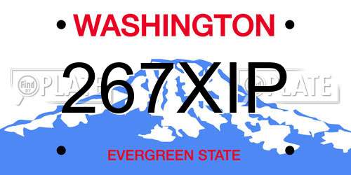 267XIP Washington License Plate
