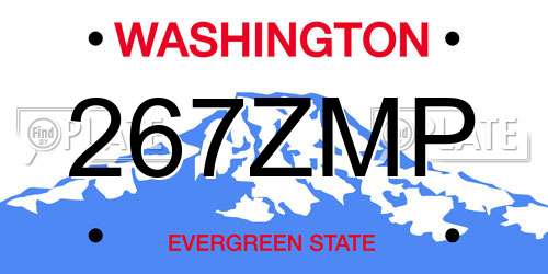 267ZMP Washington License Plate