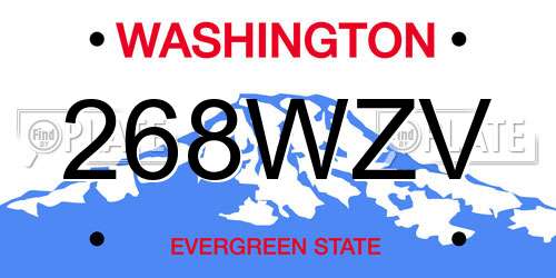 268WZV Washington License Plate