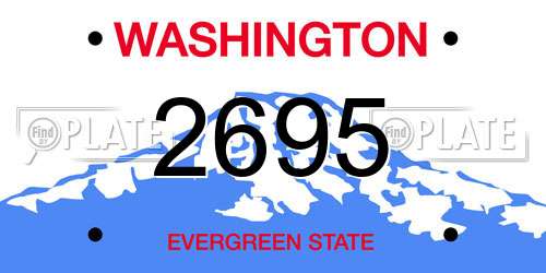 2695 Washington License Plate