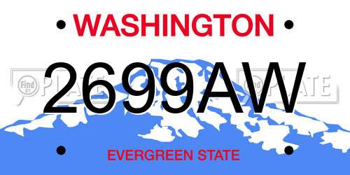 2699AW Washington License Plate