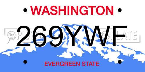 269YWF Washington License Plate