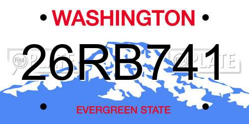 26RB741 Washington License Plate