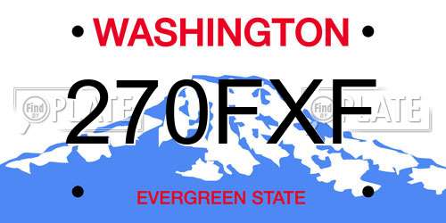 270FXF Washington License Plate