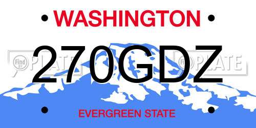 270GDZ Washington License Plate