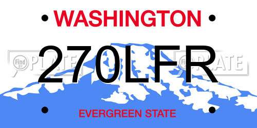 270LFR Washington License Plate