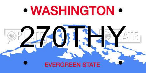 270THY Washington License Plate