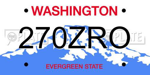 270ZRO Washington License Plate
