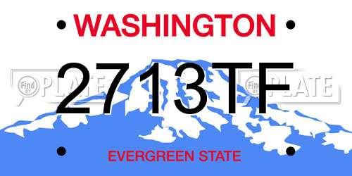 2713TF Washington License Plate