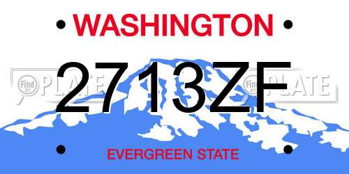 2713ZF Washington License Plate