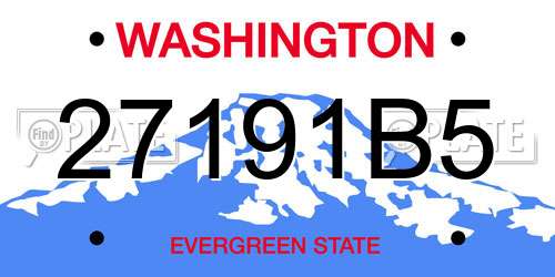 27191B5 Washington License Plate