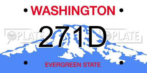 271D Washington License Plate