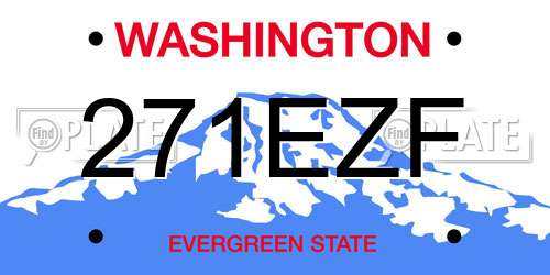 271EZF Washington License Plate