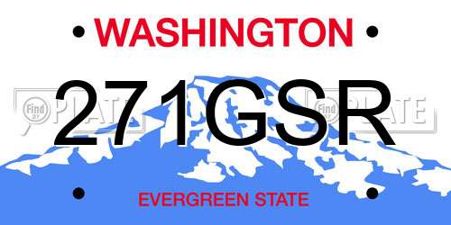 271GSR Washington License Plate