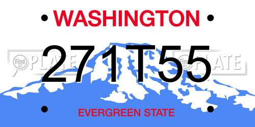 271T55 Washington License Plate