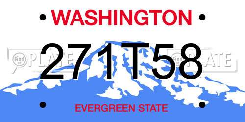 271T58 Washington License Plate