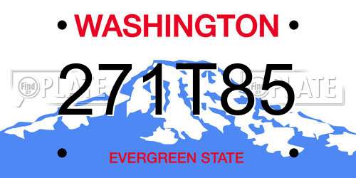 271T85 Washington License Plate