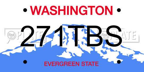 271TBS Washington License Plate