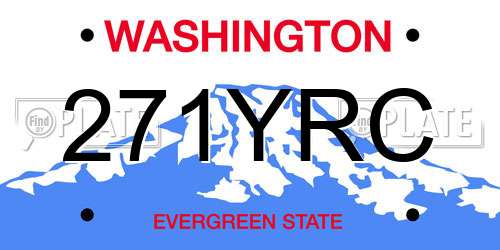 271YRC Washington License Plate