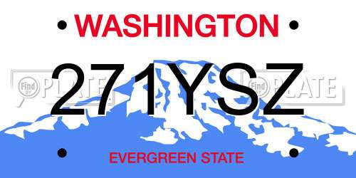 271YSZ Washington License Plate