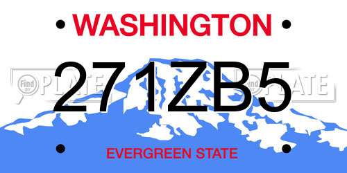271ZB5 Washington License Plate