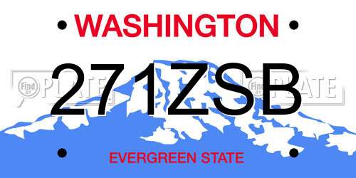 271ZSB Washington License Plate
