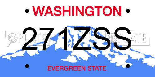 271ZSS Washington License Plate