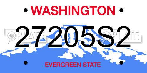 27205S2 Washington License Plate