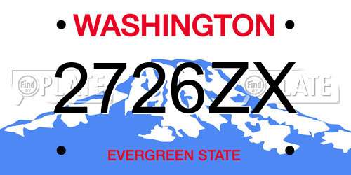 2726ZX Washington License Plate