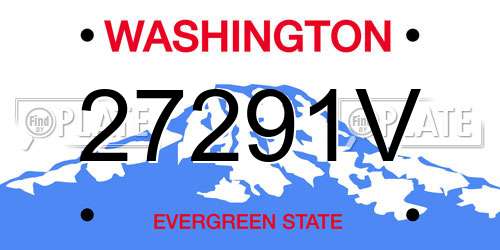 27291V Washington License Plate