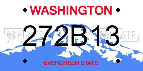 272B13 Washington License Plate