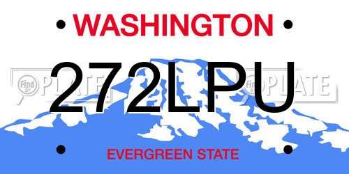 272LPU Washington License Plate