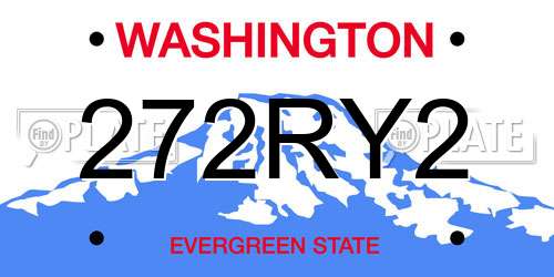 272RY2 Washington License Plate