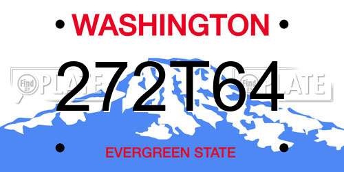 272T64 Washington License Plate