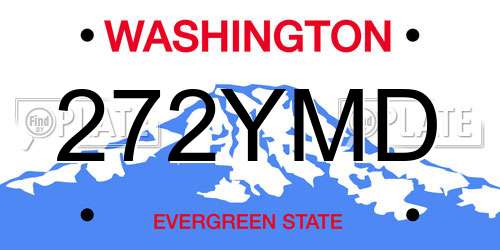272YMD Washington License Plate