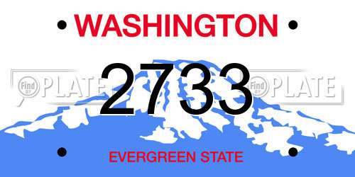 2733 Washington License Plate