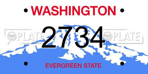 2734 Washington License Plate
