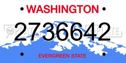 2736642 Washington License Plate