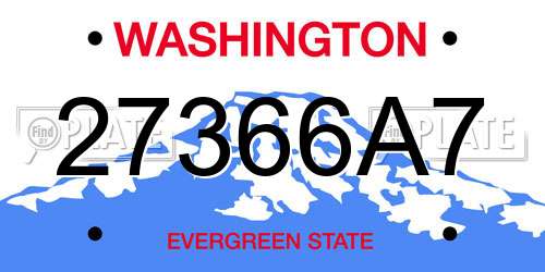 27366A7 Washington License Plate