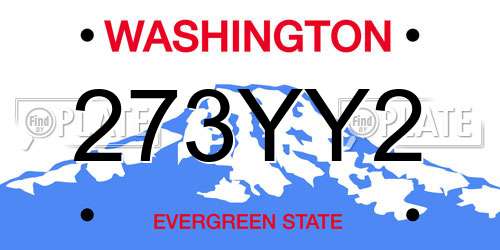 273YY2 Washington License Plate