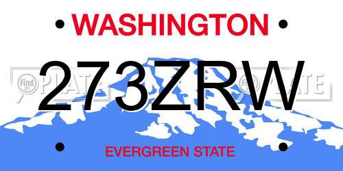 273ZRW Washington License Plate