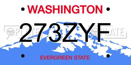 273ZYF Washington License Plate